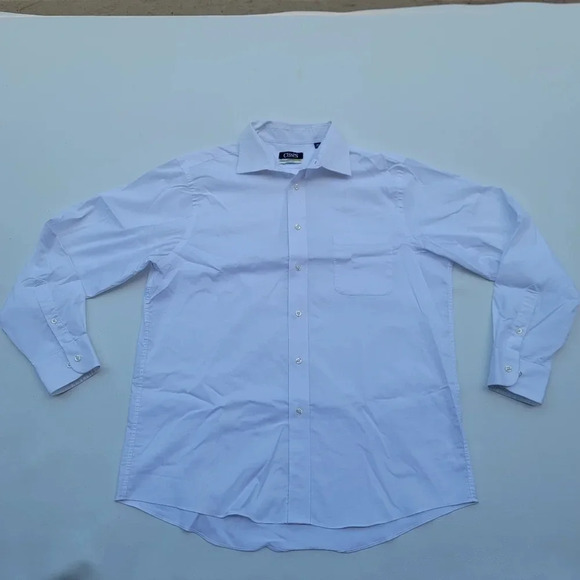 Chaps Comfort Stretch Regular Fit White Men's Dress Button Shirt 16.5 (34/35) - Picture 1 of 8